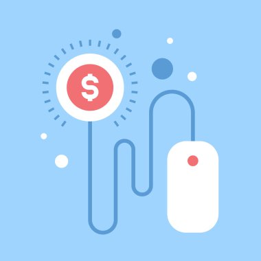 soyut vektör çizim tıklatın düz tasarım konsepti başına ödeme.