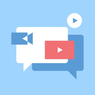 video pazarlama düz tasarım konsepti tasarlamak vektör çizim.