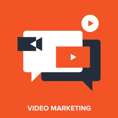 video pazarlama düz tasarım konsepti tasarlamak vektör çizim.