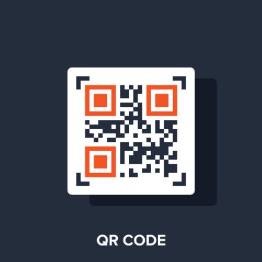 qr kod düz tasarım konsepti tasarlamak vektör çizim.