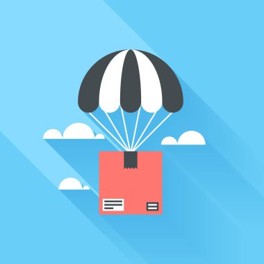 Taşıma düz tasarım kavramının vektör illüstrasyonu.