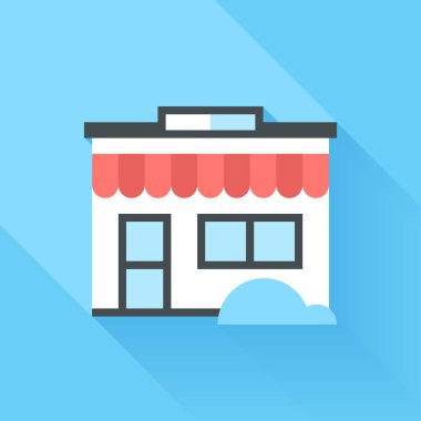 mağaza düz tasarım konsepti tasarlamak vektör çizim.