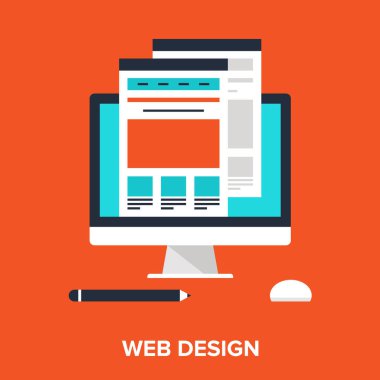 web tasarım düz tasarım konsepti tasarlamak vektör çizim.