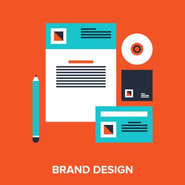 marka tasarım düz tasarım konsepti tasarlamak vektör çizim.