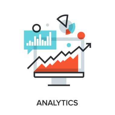 Analytics düz çizgi tasarım konsepti vektör çizim.