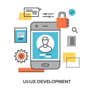Vektör çizim UI ux developmentflat satırı tasarım konsepti.