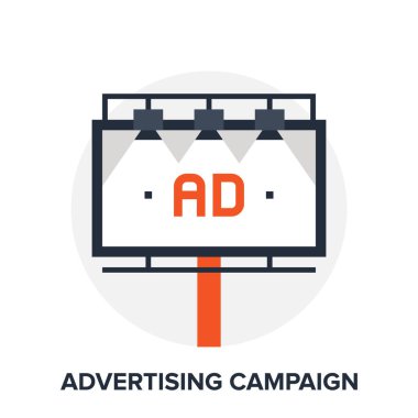 Kampanya düz tasarım konsepti reklam vektör çizim.
