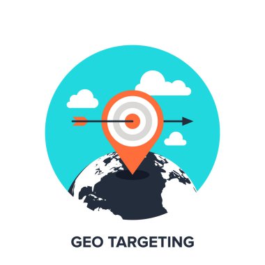 Düz tasarım konsepti hedefleme geo vektör çizim.