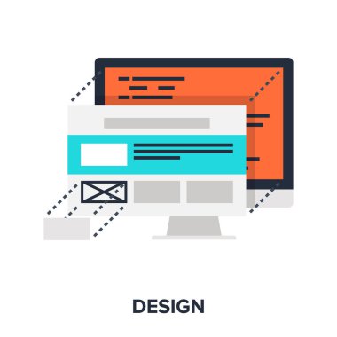 Web tasarım düz konsepti vektör çizim.