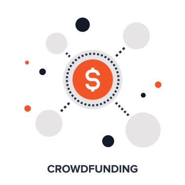Crowdfunding düz tasarım konsepti vektör çizim.