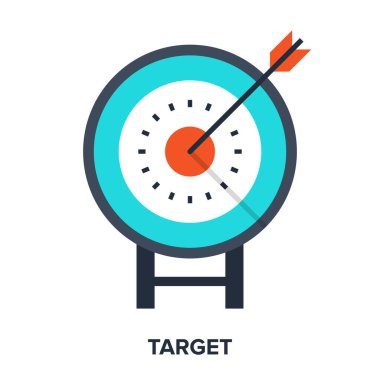 Hedef düz tasarım konsepti vektör çizim.