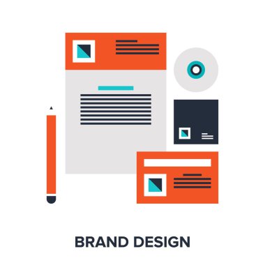 Marka tasarım düz tasarım konsepti vektör çizim.