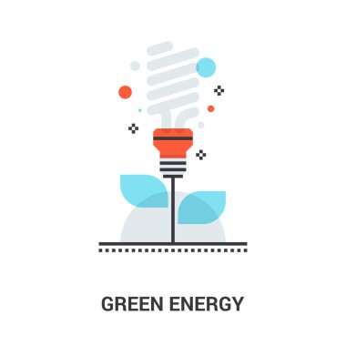 Yeşil enerji kavramının soyut düz çizgi vektör çizimi