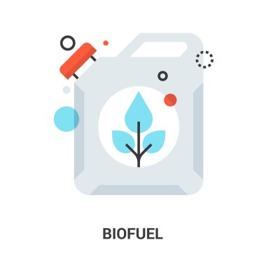Biyoyakıt ikonu kavramının soyut düz çizgi vektör çizimi