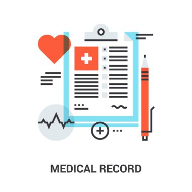 Tıbbi kayıt kavramının soyut düz çizgi vektör çizimi