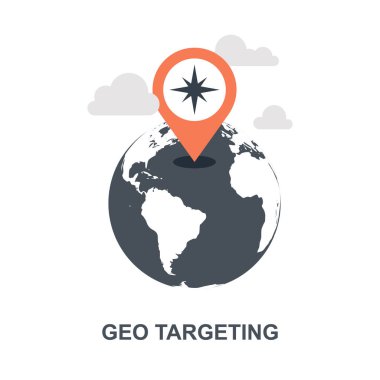 Düz tasarım konsepti hedefleme geo vektör çizim.