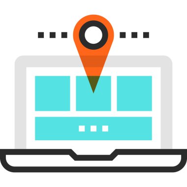 Çağdaş düz çizgi vektör çizim simgesi tasarım konsepti. Mobil cihazlar için simge ve web grafik. Düz çizgi sembolü, logo yaratıcı kavramı. Basit ve temiz düz çizgi piktogram