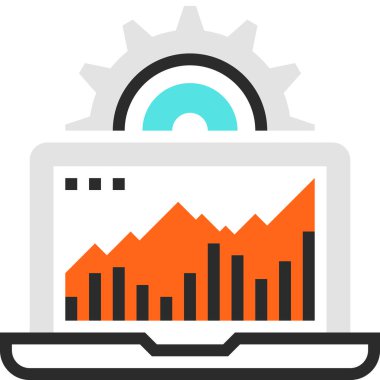 Çağdaş düz çizgi vektör çizim simgesi tasarım konsepti. Mobil cihazlar için simge ve web grafik. Düz çizgi sembolü, logo yaratıcı kavramı. Basit ve temiz düz çizgi piktogram