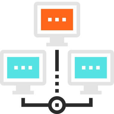 Çağdaş düz çizgi vektör çizim simgesi tasarım konsepti. Mobil cihazlar için simge ve web grafik. Düz çizgi sembolü, logo yaratıcı kavramı. Basit ve temiz düz çizgi piktogram