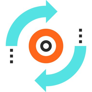 Çağdaş düz çizgi vektör çizim simgesi tasarım konsepti. Mobil cihazlar için simge ve web grafik. Düz çizgi sembolü, logo yaratıcı kavramı. Basit ve temiz düz çizgi piktogram