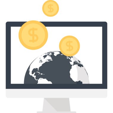 Elektronik iş yassı tasarım kavramının vektör illüstrasyonu.