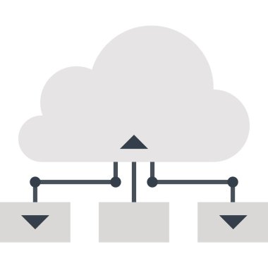 Vektör çizim bulut Hizmetleri düz tasarım konsepti.