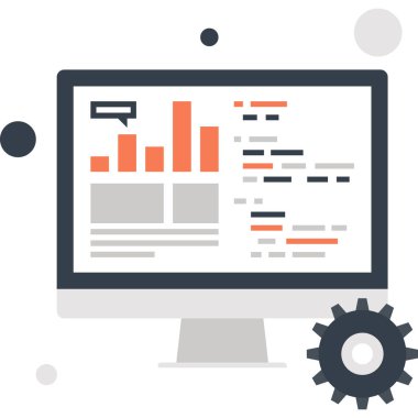 Vektör çizim iş teknoloji düz tasarım konsepti.