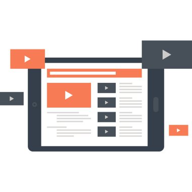 Video pazarlama düz tasarım konsepti vektör çizim.