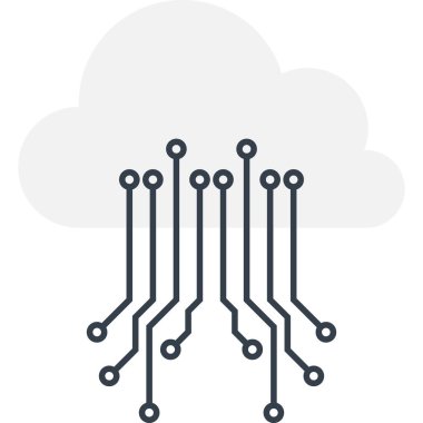 Düz tasarım konsepti bulut vektör çizim.