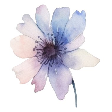 Vektör suluboya çiçek. El çizimi çiçek tasarımı elementleri beyaz arkaplanda izole.