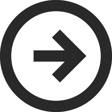 Basit düz ok simgesinin vektör illüstrasyonu