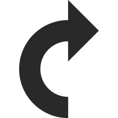 Basit düz ok simgesinin vektör illüstrasyonu