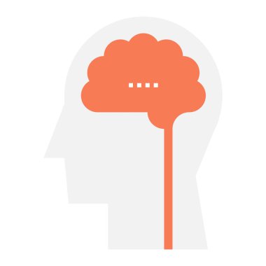 Düşünme simgesi kavramı soyut vektör çizim