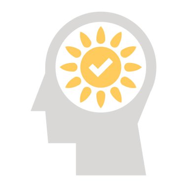 Pozitif düşünme simgesi kavramı soyut vektör çizim