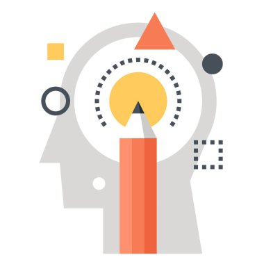 Tasarım düşünme simge tasarlamak vektör çizim