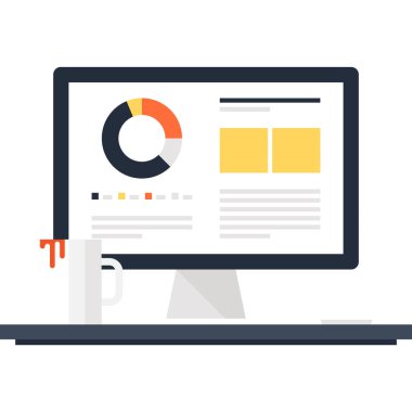 Office düz tasarım konsepti vektör çizim.