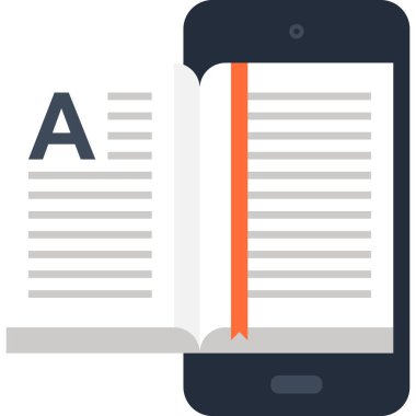 Elektronik kitap düz tasarım konsepti vektör çizim.