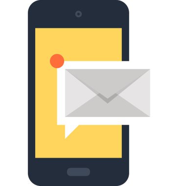 Mobil e-posta düz tasarım konsepti vektör çizim.