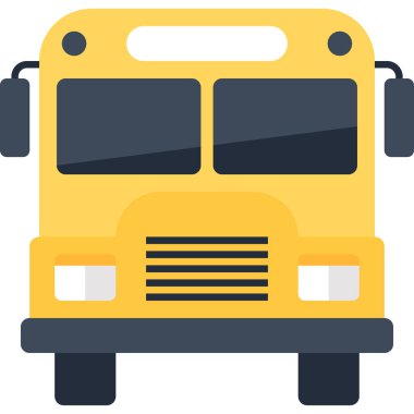 Okul otobüsü düz tasarım konsepti tasarlamak vektör çizim.