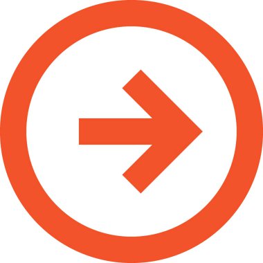 Basit düz ok simgesinin vektör illüstrasyonu