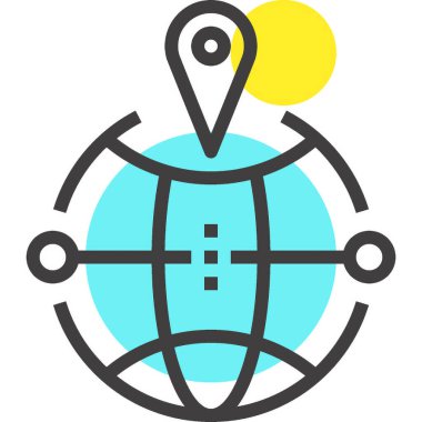 Modern spot çizgisi vektör illüstrasyon ikonu tasarımı konsepti. Mobil ve web grafikleri için simge. Düz çizgi sembolü, logo yaratıcı konsept. Basit ve temiz düz çizgi piktogramı