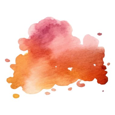 Vektör suluboya bulut. El çizimi tasarım ögeleri beyaz arkaplanda izole edildi.