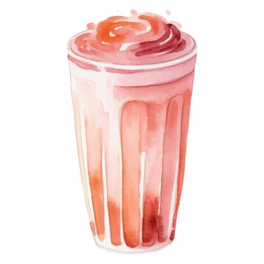 Suluboya kahve fincanı. El çizimi tasarım ögesi beyaz arkaplanda izole edildi.