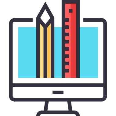 Tasarım konseptinin modern düz çizgi vektör çizimi simgesi. Mobil ve web grafikleri için simge. Taslak sembol, logo yaratıcı konsept. Basit ve temiz doğrusal pictogram