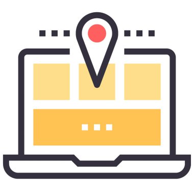 Navigasyon tasarımı kavramının modern düz çizgi vektör illüstrasyon simgesi. Mobil ve web grafikleri için simge. Taslak sembol, logo yaratıcı konsept. Basit ve temiz doğrusal pictogram