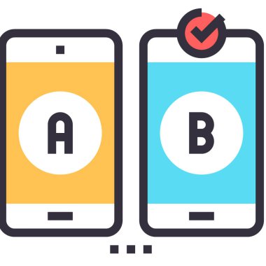 Kas testi tasarım konseptinin modern düz çizgi vektör çizim simgesi. Mobil ve web grafikleri için simge. Taslak sembol, logo yaratıcı konsept. Basit ve temiz doğrusal pictogram