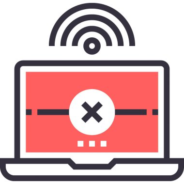 Bağlantı hatası tasarım kavramının modern düz çizgi vektör çizim simgesi. Mobil ve web grafikleri için simge. Taslak sembol, logo yaratıcı konsept. Basit ve temiz doğrusal pictogram