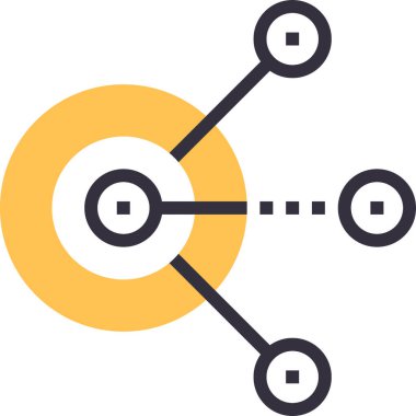 İçerik paylaşımı tasarım kavramının modern düz çizgi vektör illüstrasyon simgesi. Mobil ve web grafikleri için simge. Taslak sembol, logo yaratıcı konsept. Basit ve temiz doğrusal pictogram