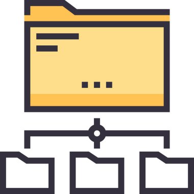 Ağ dizini tasarım kavramının modern düz çizgi vektör illüstrasyon simgesi. Mobil ve web grafikleri için simge. Taslak sembol, logo yaratıcı konsept. Basit ve temiz doğrusal pictogram