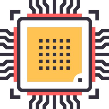 Donanım tasarımı kavramının modern düz çizgi vektör illüstrasyon simgesi. Mobil ve web grafikleri için simge. Taslak sembol, logo yaratıcı konsept. Basit ve temiz doğrusal pictogram